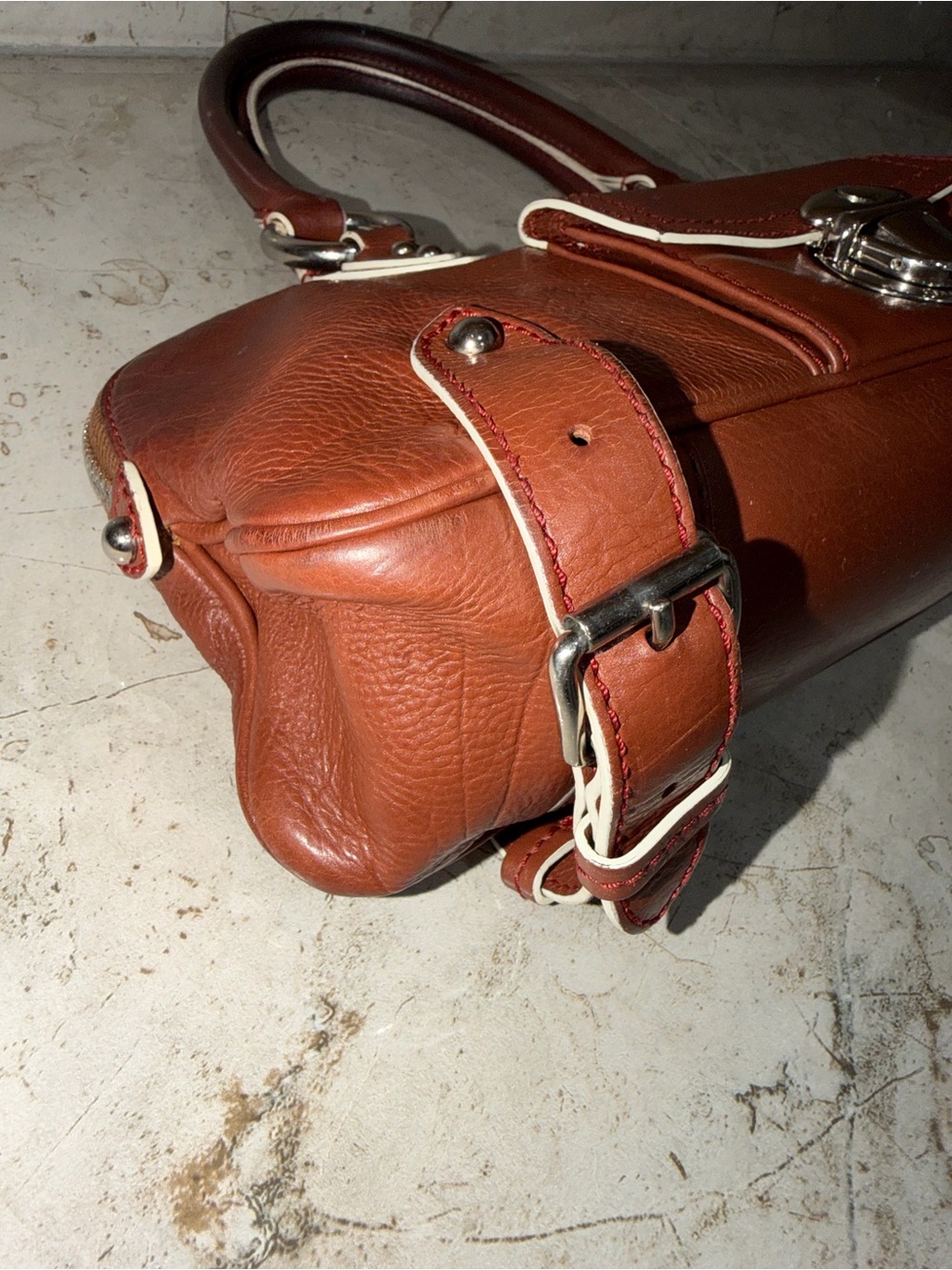 Marc Jacob’s East/West Brown Leather Top-Handle Satchel - Picture 10 of 16